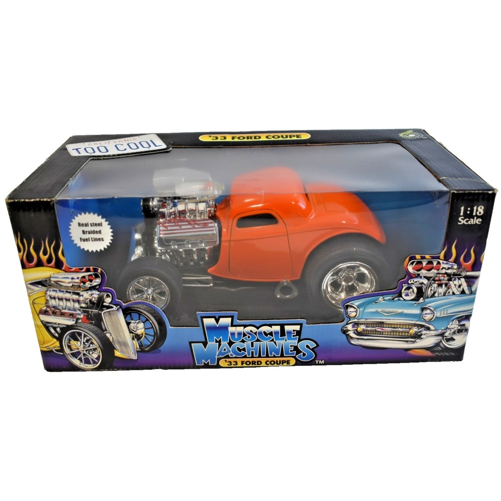 Muscle Machines Too Cool Orange '33 Ford Coupe 1:18 In Box
